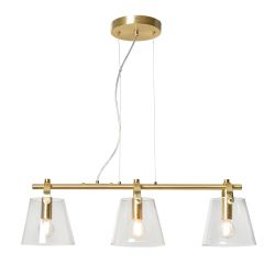 Cozzo Cone 3 Light Diner Pendant - Satin Brass