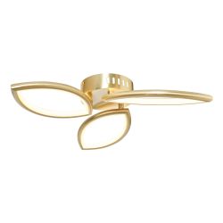 Renza 3 Leaf LED Ceiling Light Satin Brass