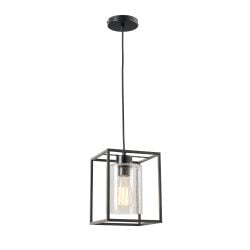Conza Industrial Cube Pendant - Black