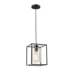 Conza Industrial Cube Pendant - Black