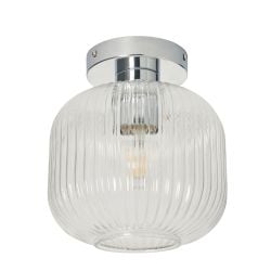 Medio Glass Bathroom Flush Light - Chrome