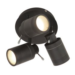 Scorpius 3 Light Plate Spotlight - Matt Black