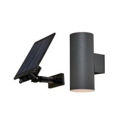 Aurin Solar LED Wall Light Black