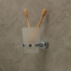 Cairo Glass Tumbler holder chrome