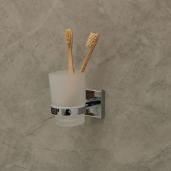 Lyon Glass Tumbler Holder chrome
