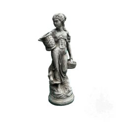 Stone Basket Girl Garden Ornament Ornament 65cm