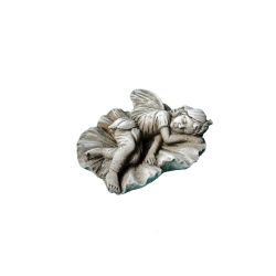Stone Fairy On Leaf Ornament 17cm