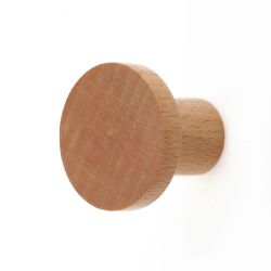 Basic Round Wooden Cabinet Knob 33Mm Light Stain Pk2