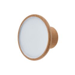 White Centred Wooden Cabinet Knob 45Mm Pk2