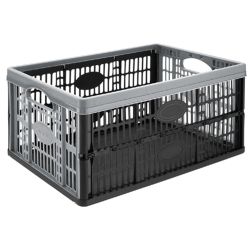 Folding Crate 32L Silver And Black