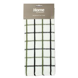 Multicheck Tea Towel Green And Black