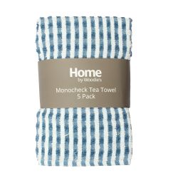 Popcorn Tea Towel Sky Blue 5Pk