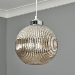 Laguna Ribbed Glass Easy Fit Mercury Glass