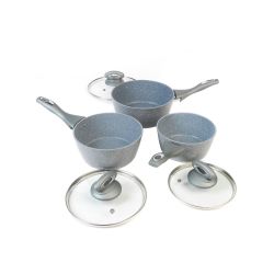 Salter Marblestone 3Pc Pan Set Grey