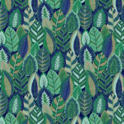 Sublime Arty Leaves Blue 10M Wallpaper