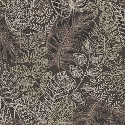 Superfresco Easy Scattered Leaves Charcoal/Gold