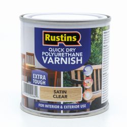 Rustins Quick Dry Polyurethane Varnish Satin Clear 250Ml