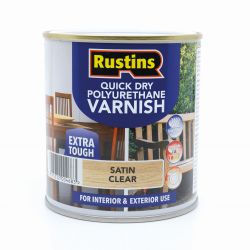 Rustins Quick Dry Polyurethane Varnish Satin Clear 500Ml