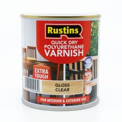 Rustins Quick Dry Polyurethane Varnish Gloss Clear 500Ml