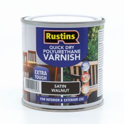 Rustins Quick Dry Polyurethane Varnish Satin Walnut 250Ml