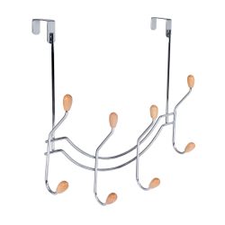 4 Door Hook Curved Hanging Chrome