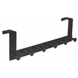 6 Door Round Hook Hanging Black Stainless Steel