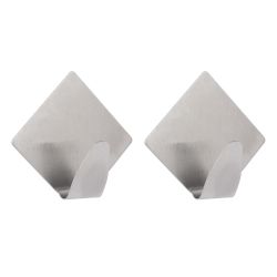 Rhombus Hook Self Adhesive Stainless Steel 2 Pack