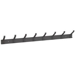 8 Hook Coat Rail - Matt Black Aluminium
