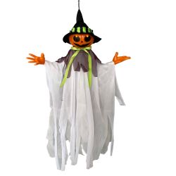 Hanging Animated Scarecrow White 120cm