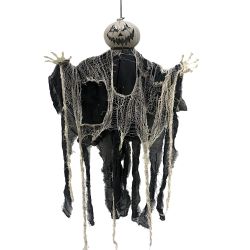 Hanging Scary Pumpkinman Black 100cm