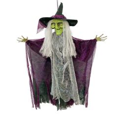 Hanging Light Up Witch with Sound 120cm