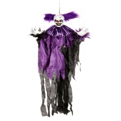 Hanging Animated Clown with Sound Purple 120cm