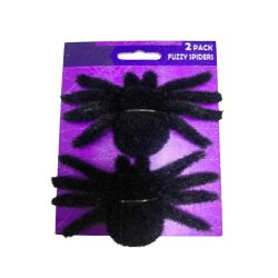 Halloween Flocked Spiders 37cm 2 Pack