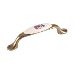 Flower Handle Brass Antique 96mm
