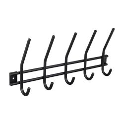 5 Hook Matt Black Hook Rail