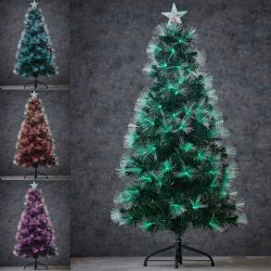 Highland Fibre Optic Tree With 185 LED Lights 150cm