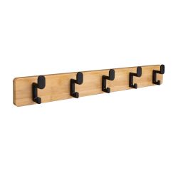 5 Hanger Rail Bamboo & Matt Black - 550x70mm