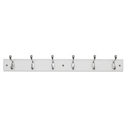 6 Hook Rail MDF & Polished Chrome - 450x70mm