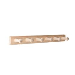 6 Hook Rail Pine 350x35mm