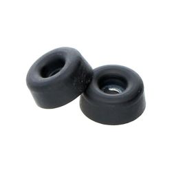 Plastic Round Door Stop Black 20x10mm 2Pk