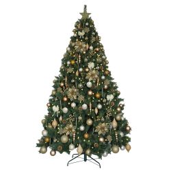 8ft Pre-Lit Luxury Decorated Tree - Golden Opulence