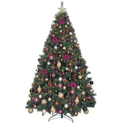 8ft Pre-Lit Luxury Decorated Christmas Tree - Regal Burgundy