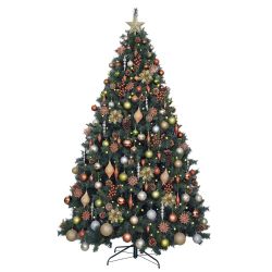 8ft Pre-Lit Luxury Decorated Christmas Tree - Copper Glow
