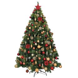 6.5ft Pre-Lit Luxury Decorated Christmas Tree - Red Envy