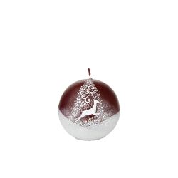 Christmas Candle Red White Deer Ball 8Cm
