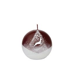 Christmas Candle Red White Deer Ball 10Cm