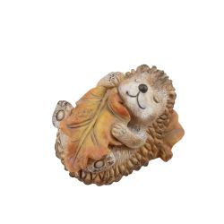 Sleeping Hedgehog on Leaf 9cm
