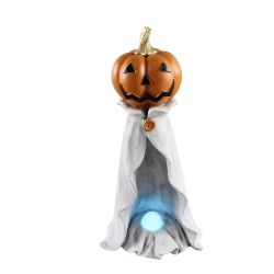 Pumpkin Ghost with LED Light 25cm