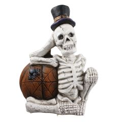 Skeleton with Pumpkin & LED Lights 30cm