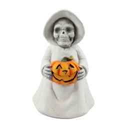 Skeleton Holding Pumpkin with LED Light 38cm